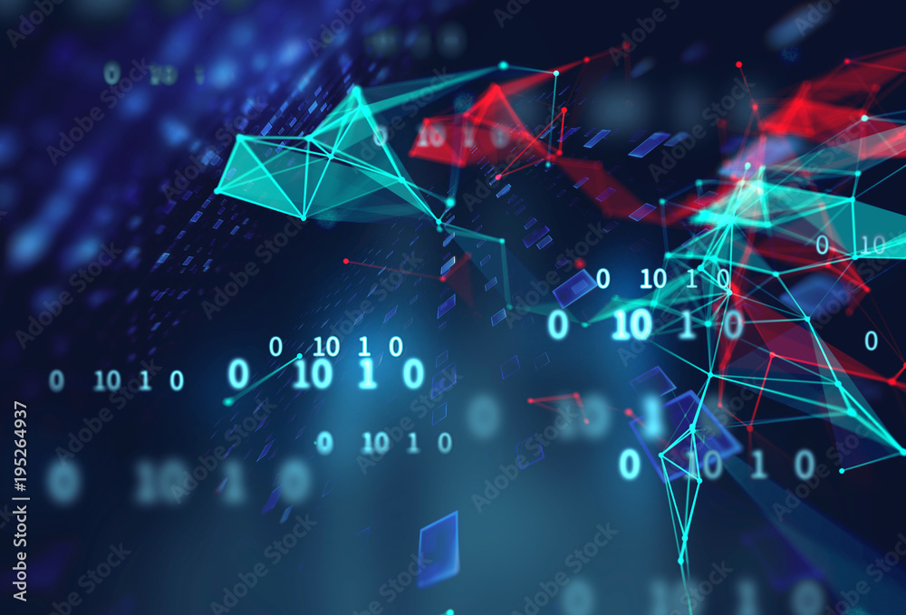 Poster digital code number abstract technology background