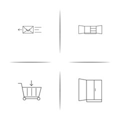 Industry simple linear icon set.Simple outline icons