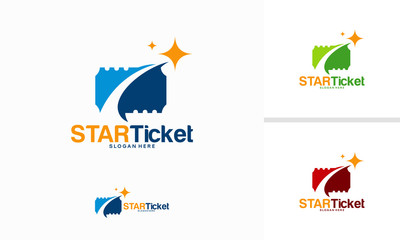 Fototapeta na wymiar Star Ticket logo designs concept vector, VIP Ticket logo template designs