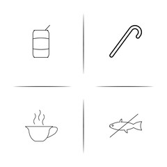 Food And Drink simple linear icon set.Simple outline icons