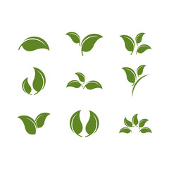 leaf green set icon