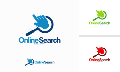 Online Search logo design concept vector illustration