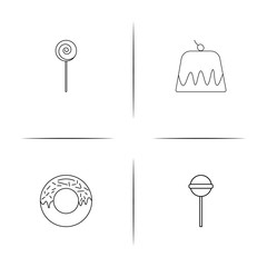 Food And Drink simple linear icon set.Simple outline icons