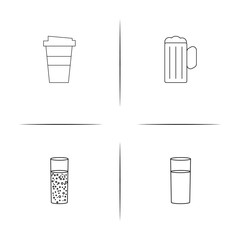 Food And Drink simple linear icon set.Simple outline icons