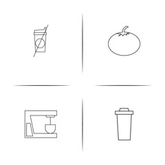 Food And Drink simple linear icon set.Simple outline icons