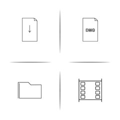 Files And Folders, Sign simple linear icon set.Simple outline icons