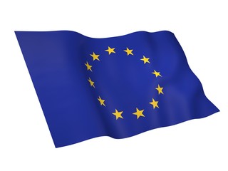 3D illustration of European Union flag
