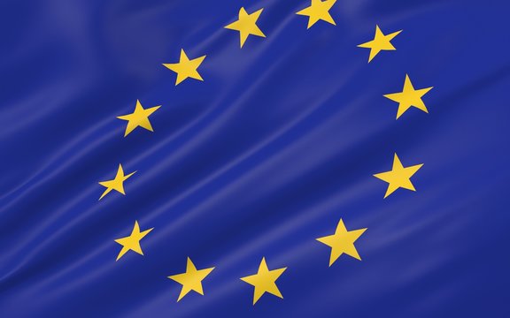 3D illustration of European Union flag