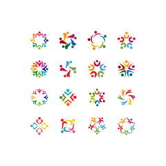 social relationship and teamwork logo design