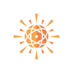 Atom Sun Logo Icon Design