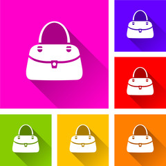 bag icons with long shadow