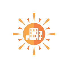Building Sun Logo Icon Design