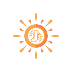 Music Sun Logo Icon Design