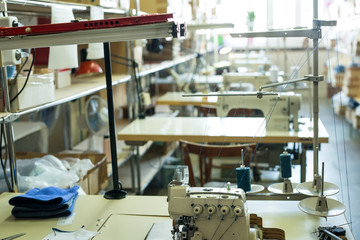 Knitting equioment at the factory view