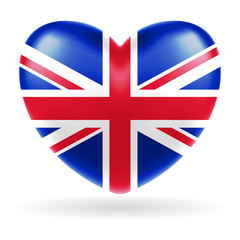 England united kingdom flag heart shape vector