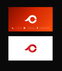 Letter C Logo icon with business card vector template. 
