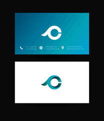 Naklejka premium Letter C Logo icon with business card vector template. 