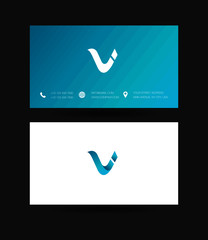 Letter V Logo icon with business card vector template. 
