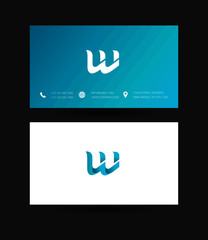 Letter W Logo icon with business card vector template. 