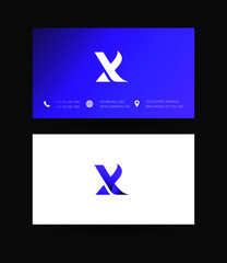 Letter X Logo icon with business card vector template. 