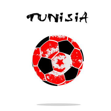 Flag of Tunisia as an abstract soccer ball