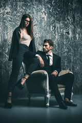 Naklejka premium gorgeous woman and man