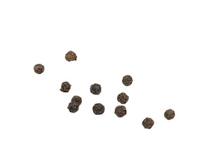 black peppers isolated on white background.
