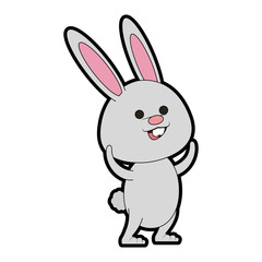 Fototapeta na wymiar Cute rabbit cartoon vector illustration graphic design
