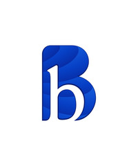 initial letter logo letter b with negative space