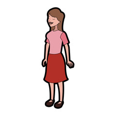 Retro woman with vintage clothes vector illustration graphic design