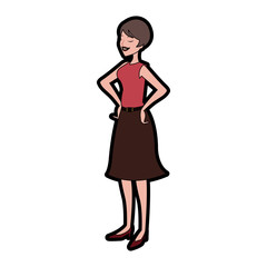 Retro woman with vintage clothes vector illustration graphic design