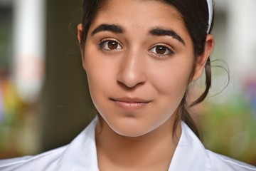Naklejka premium Unemotional Cute Colombian Youth