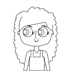 happy cute teen girl daughter cartoon