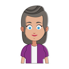 Old woman smiling cartoon vector illustration graphic design