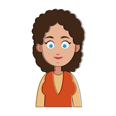 Young woman smiling cartoon vector illustration graphic design