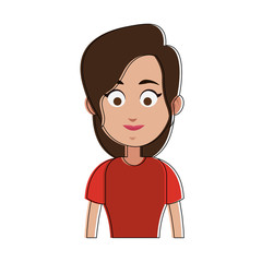 Obraz premium Young woman smiling cartoon vector illustration graphic design