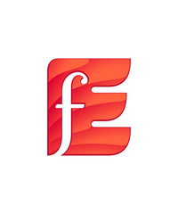 initial letter logo letter e with negative space