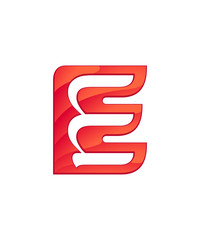 initial letter logo letter e with negative space