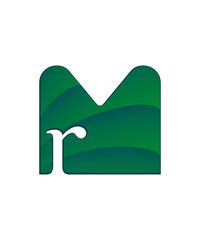 initial letter logo letter m with negative space