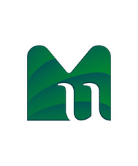 initial letter logo letter m with negative space