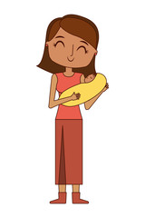 mom holds the baby in her arms