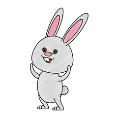 Fototapeta na wymiar Cute rabbit cartoon icon vector illustration graphic design