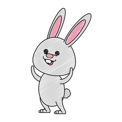 Cute rabbit cartoon icon vector illustration graphic design