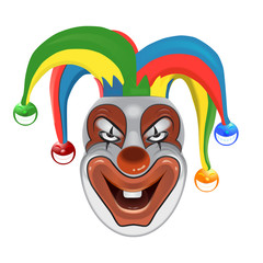 creepy clown isolated on white background