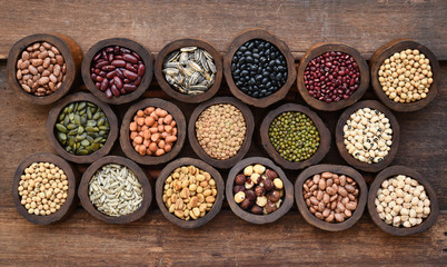 collection of different legumes for background