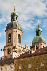 Bell towers of Cathedral of St. James in Innsbruck, Austria