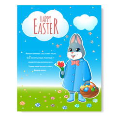 Easter bunny poster with basket-01