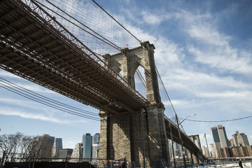 Brooklyn Bridge in a clear day