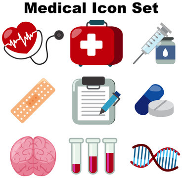 Medical icon set on white background