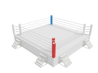 Boxing ring isolated on white background
